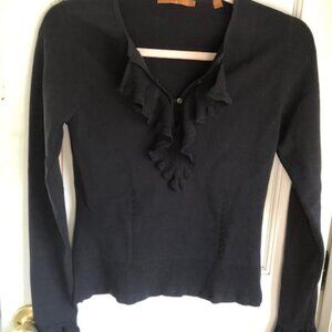 vintage Essendi silk blend knit top, featuring a sophisticated jabot front